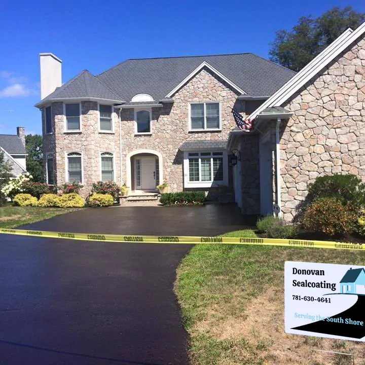 Completed Driveway Sealcoat in Whitman MA - Donovan Sealcoating