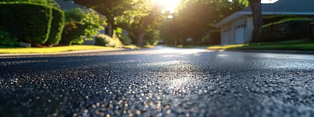 well-maintained sealcoated driveway in Massachusetts